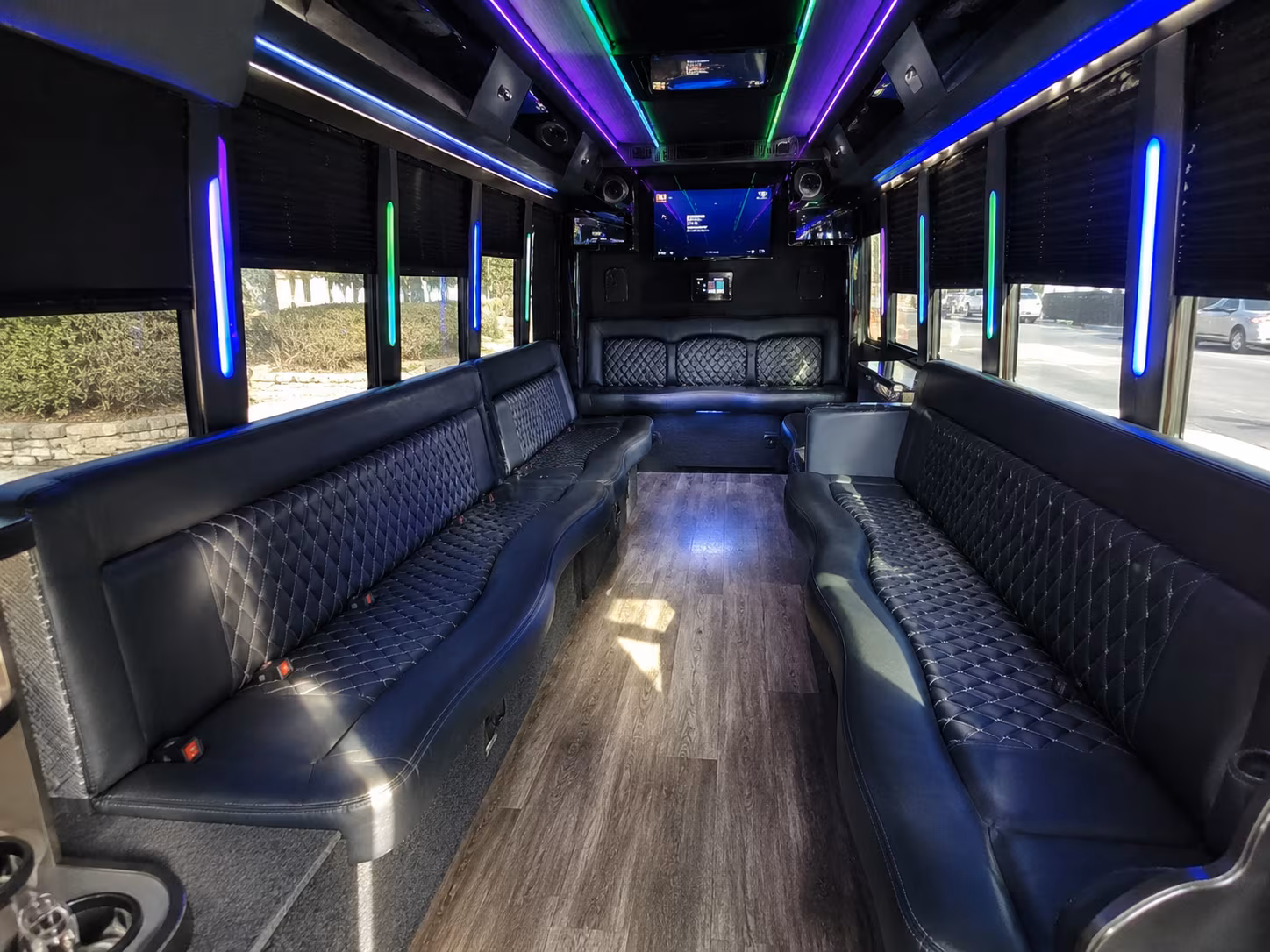 coconut creek 15 passenger party bus interior