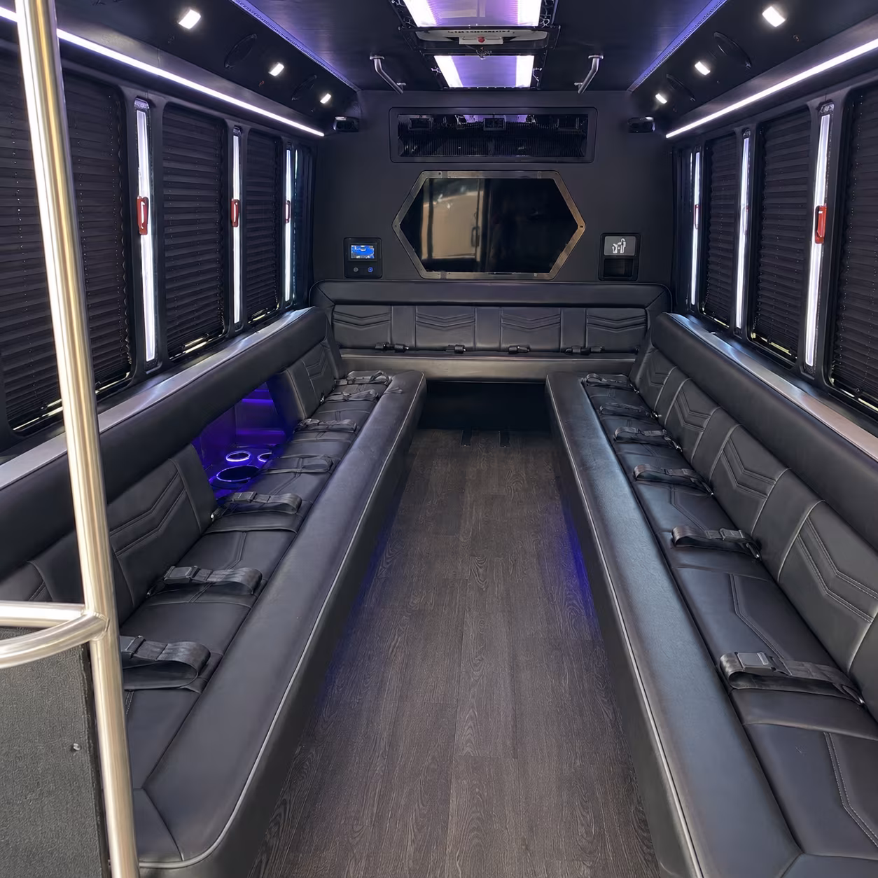 coconut creek 18 passenger party bus interior