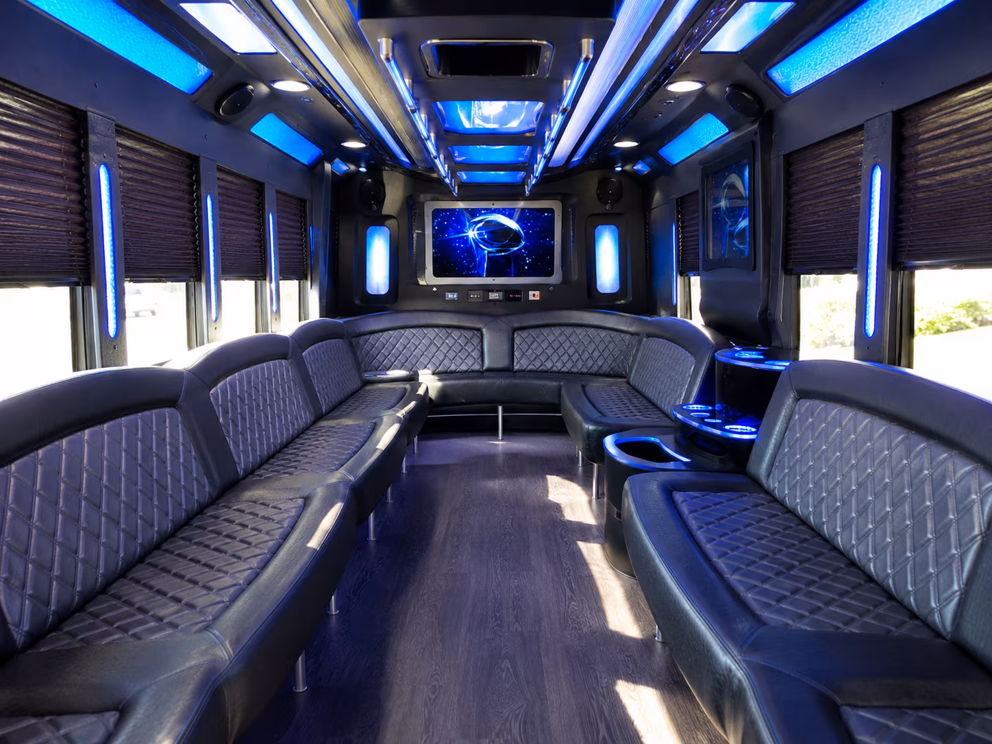 coconut creek 28 passenger party bus inside