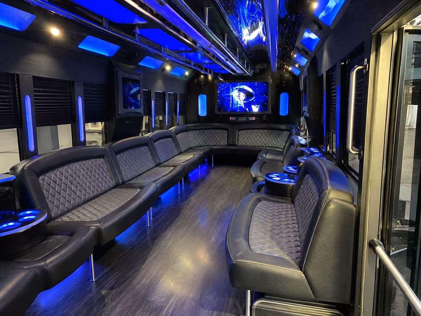coconut creek 28 passenger party bus interior