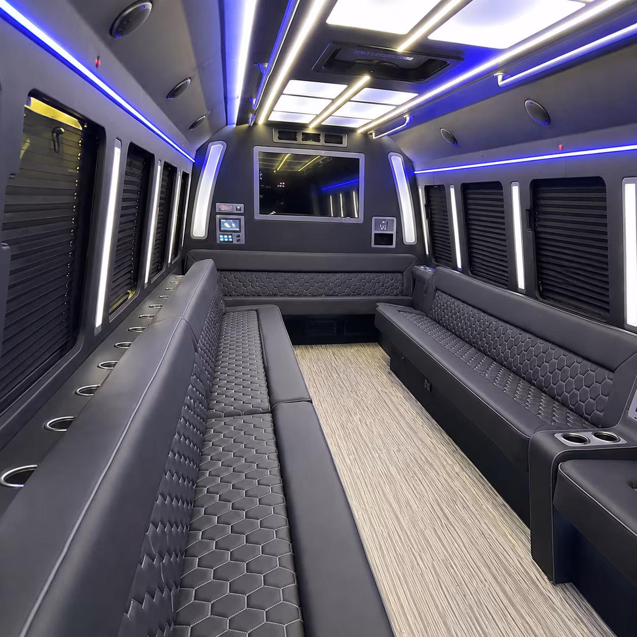coconut creek 40 passenger party bus inside