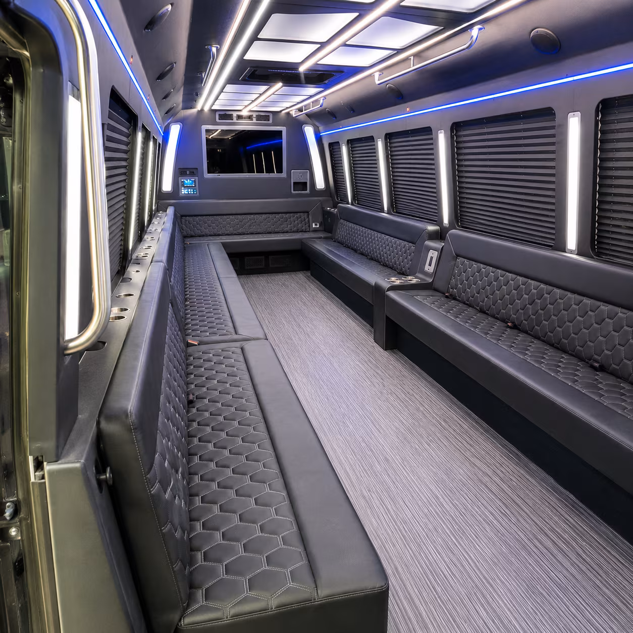 coconut creek 40 passenger party bus interior