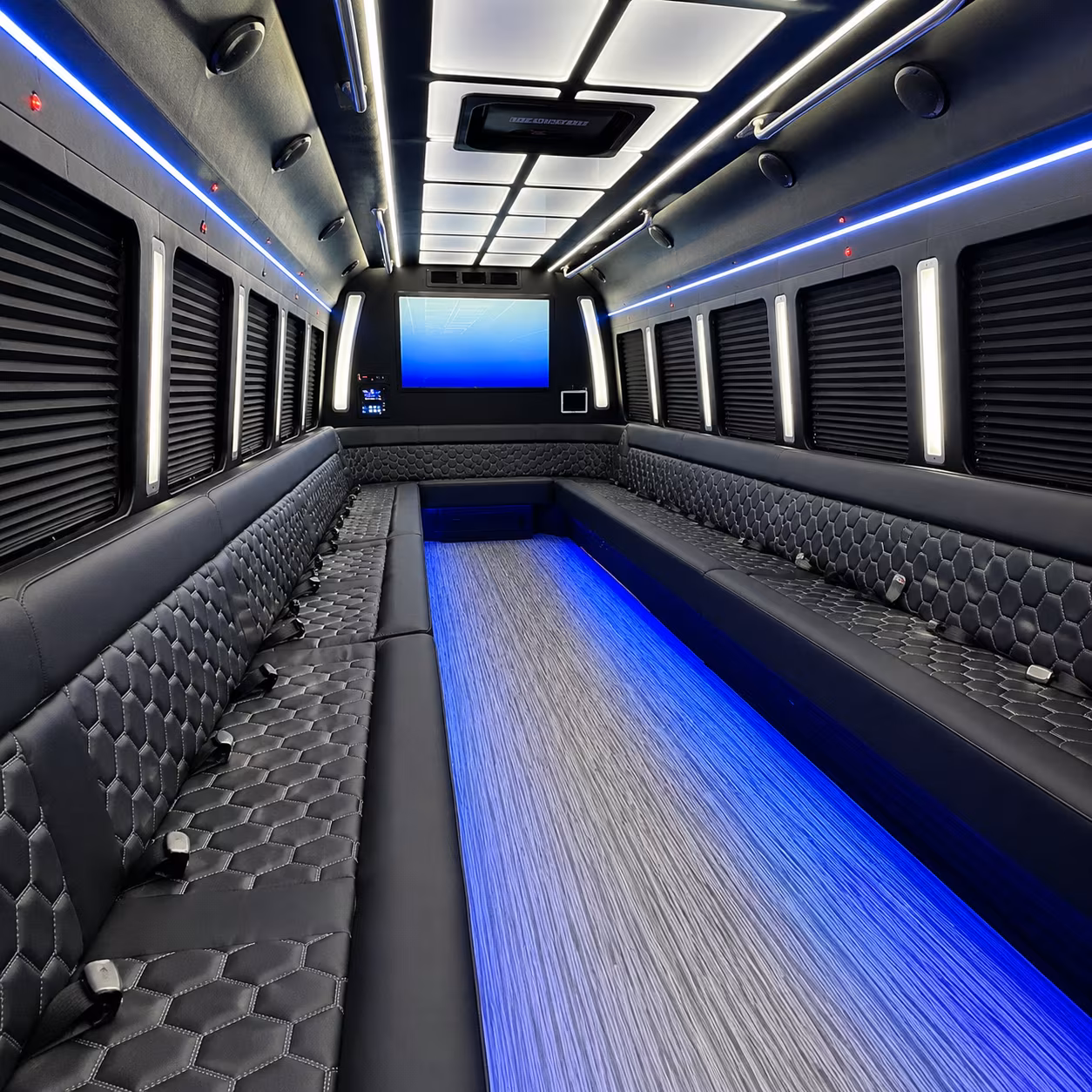 coconut creek 50 passenger party bus inside