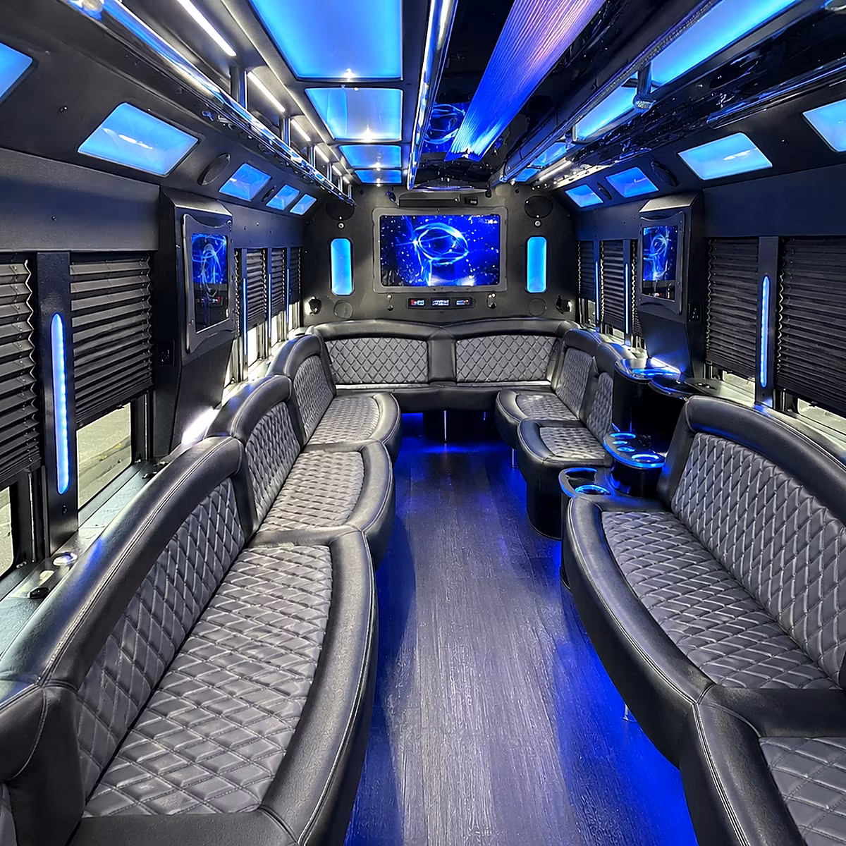 coconut creek 50 passenger party bus interior