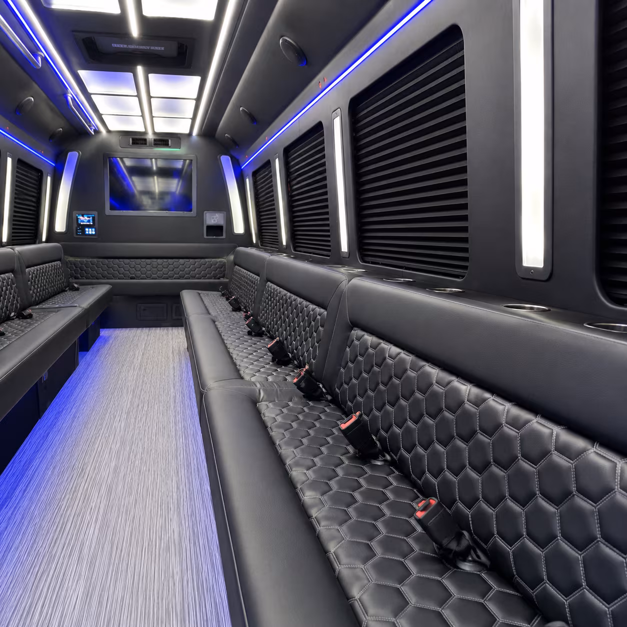 coconut creek party bus rental interior