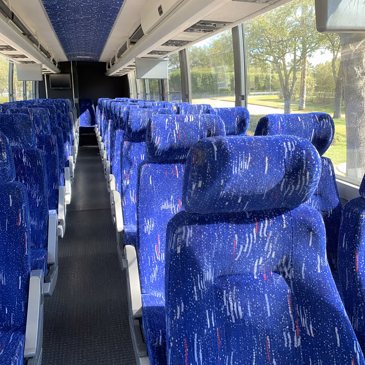 pompano beach charter bus rental interior