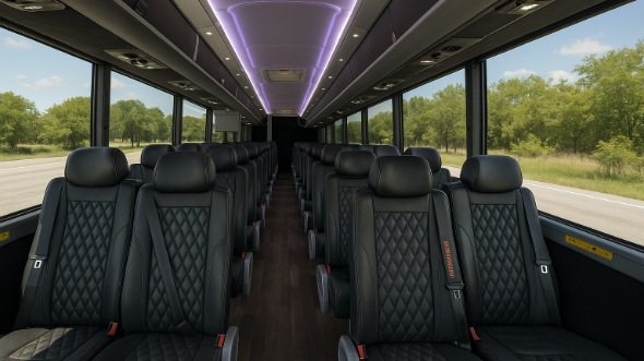 Interior of Charter Bus Company Coconut Creek's 15 Passenger Minibus in Coconut Creek