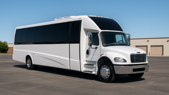 Exterior of Charter Bus Company Coconut Creek's 25 Passenger Mini bus in Coconut Creek