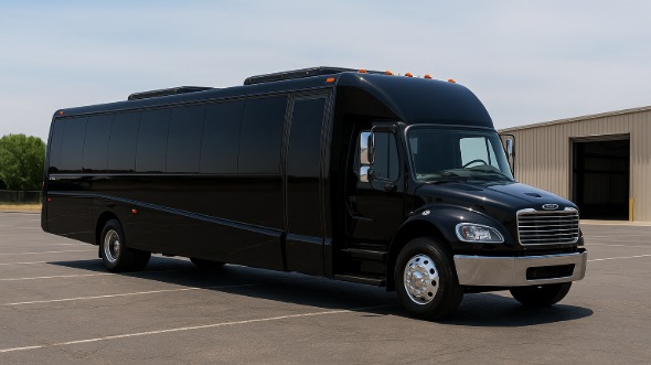 Exterior of Charter Bus Company Coconut Creek's 28 Passenger Mini bus in Coconut Creek