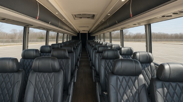 Interior of Charter Bus Company Coconut Creek's 54 Passenger Charter Bus in Coconut Creek