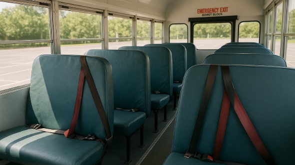Interior of Charter Bus Company Coconut Creek's School Bus in Coconut Creek